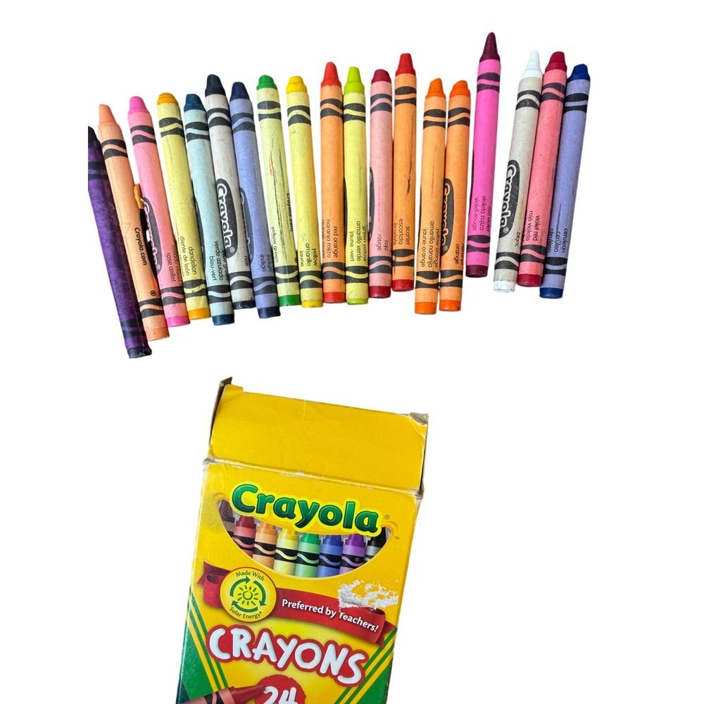 Crayola Crayons 24 Count Partial Set Vintage Solar Energy Box 18 Crayons